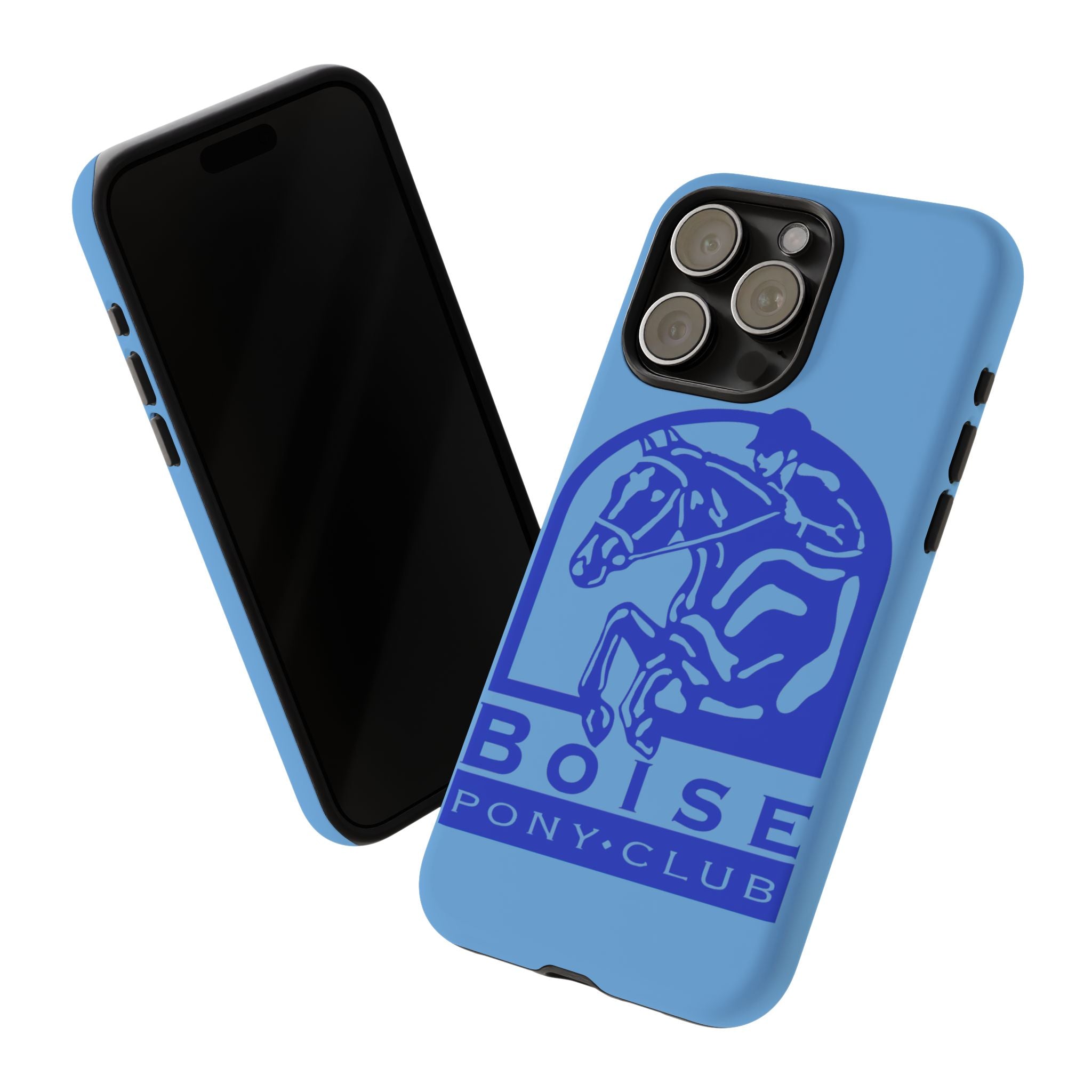 Durable iPhone case with Boise Pony Club logo iPhone 16, 15 and 14 models.