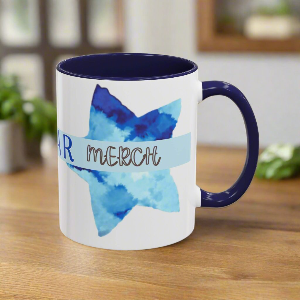 Blue Star Merch Accent Coffee Mug, Ceramic Coffee Mug, Hot Cocoa Mug (11 or 15oz)