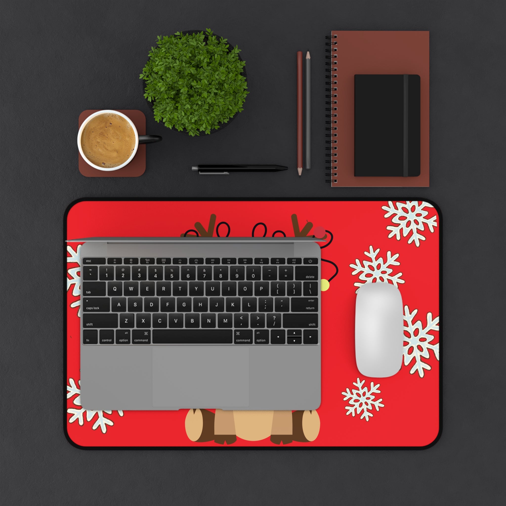 Desk Mat - Reindeer Snowflake Design