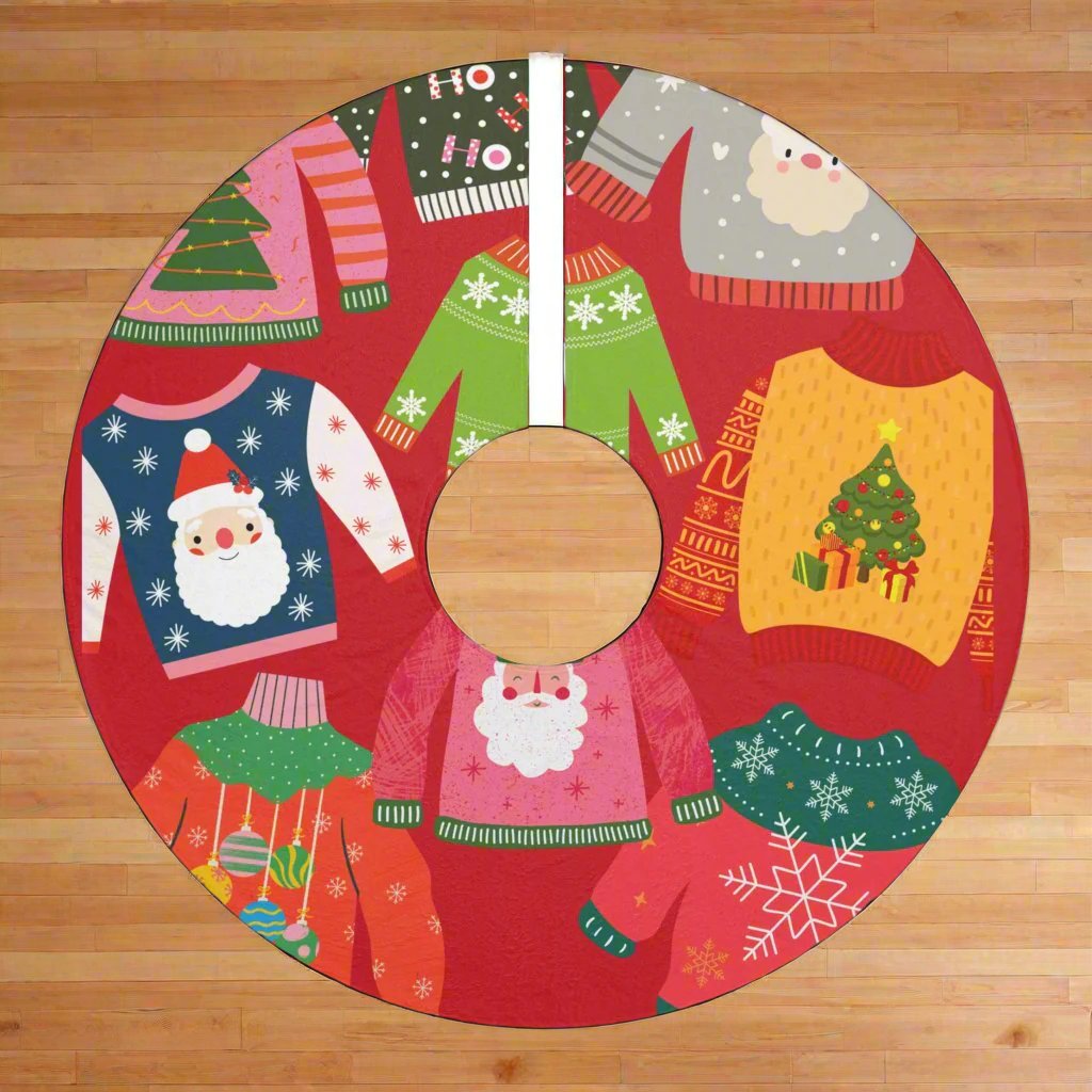 Christmas Tree Skirt Sweater Weather Tree Skirt for Chirstmas Holiday Tree Skirt Christmas sweaters