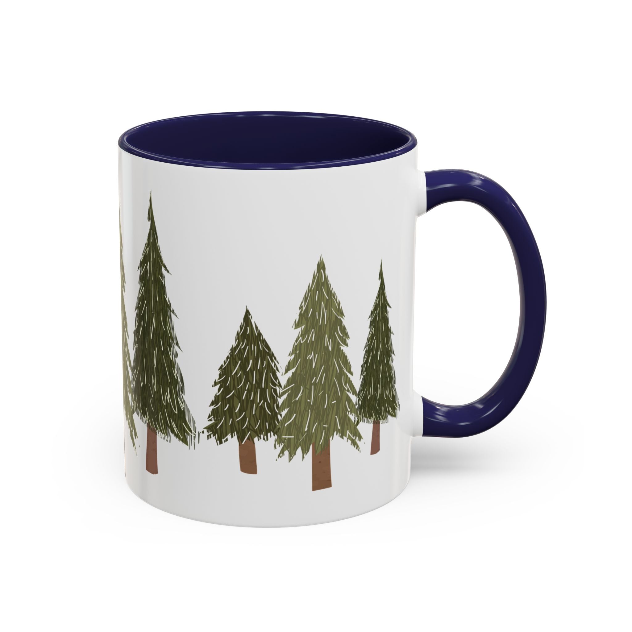 Christmas holiday trees with colorful Accents, Coffee  Mug (11, 15oz)