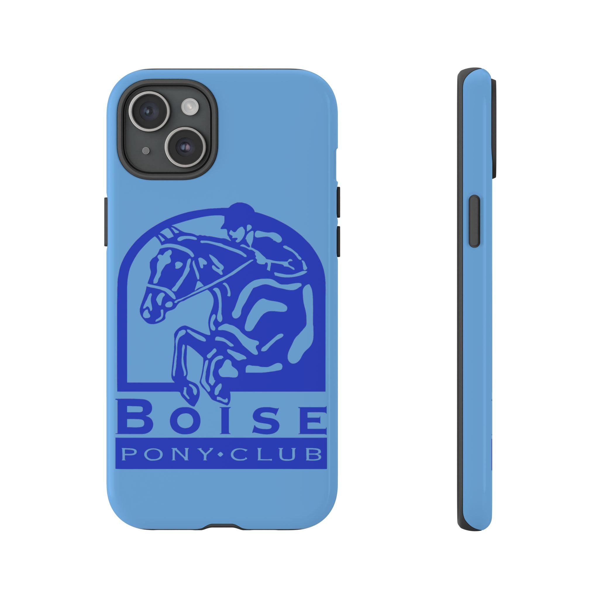 Durable iPhone case with Boise Pony Club logo iPhone 16, 15 and 14 models.