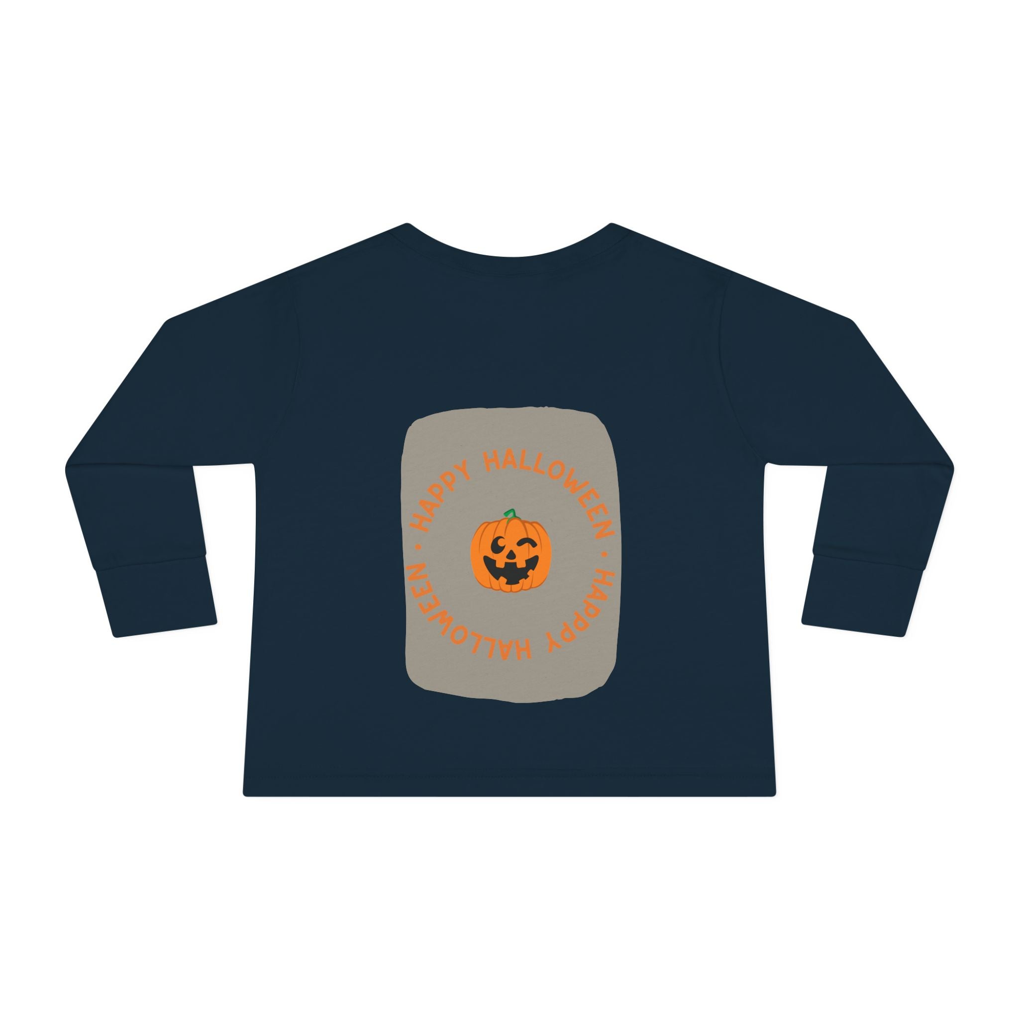 Toddler Long Sleeve Cotton Tee with Spooky Ghost Club design, Light weight. - Blue Star Merch 