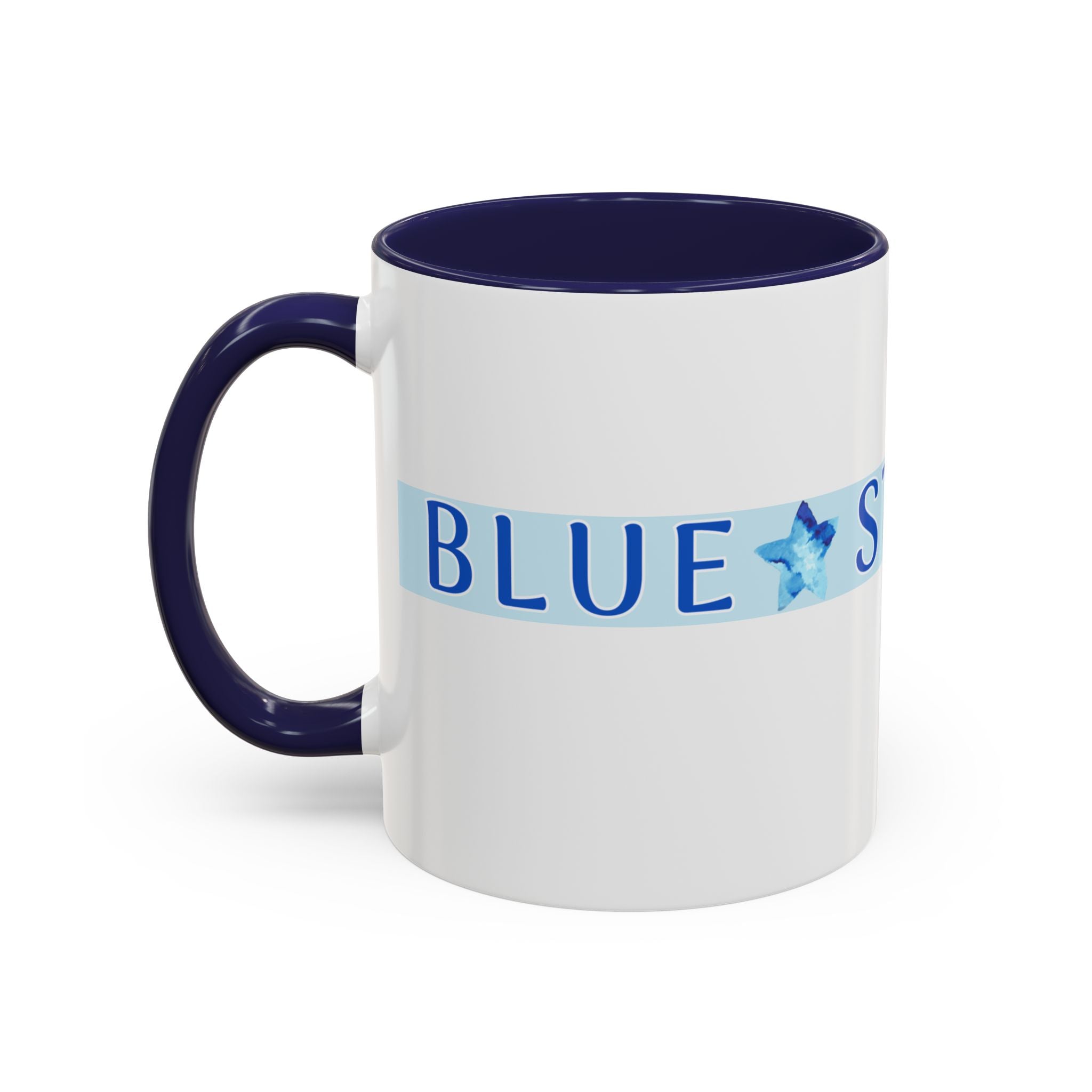 Blue Star Merch Accent Coffee Mug, Ceramic Coffee Mug, Hot Cocoa Mug (11 or 15oz)